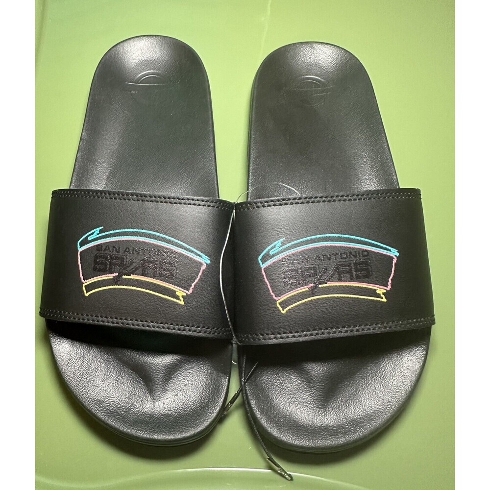 iSlide San Antonio‎ Spurs Black Sandals Slides UNISEX SIZE W 6/7, M 5/6 *NEW*